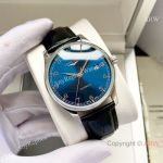 High Quality Replica LONGINES Men's Watch Different Colors Genuine Ieather Strap Different Colors Face Dial Silver Case Watch 40*12mm